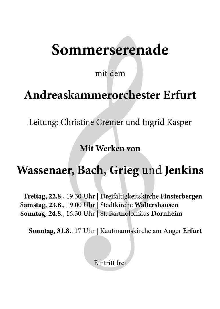 Mehr über den Artikel erfahren Sommerserenade des Andreas-Kammerorchesters