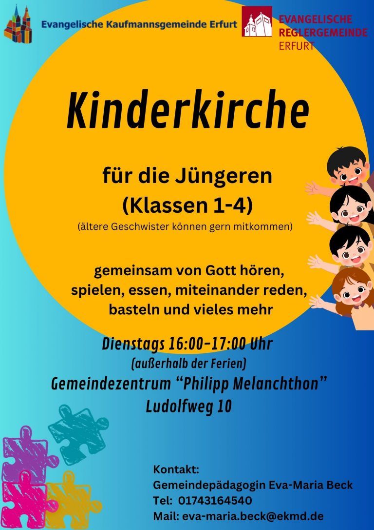 Mehr über den Artikel erfahren Kinderkirche für die Jüngeren (Klassen 1 bis 4)